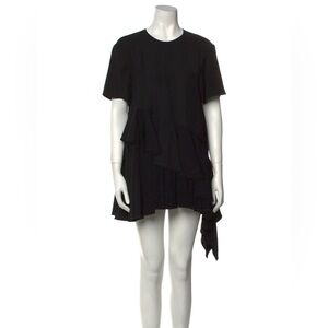 Adeam Crew Neck Mini Black Dress